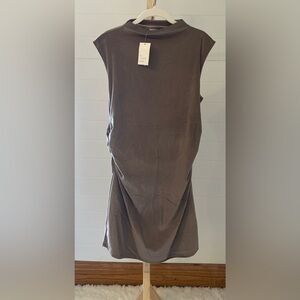 A New Day Brown Velvet Ruched Mini Dress NWT
